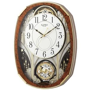 RHYTHM リズム SmallWorld 電波からくり掛け時計  スモールワールドノエルM　【4MN513RH23】　木目仕上