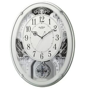 RHYTHM リズム 電波掛け時計 スモールワールドプラウド【4MN523RH05】 緑メタリック色