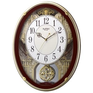 RHYTHM リズム 電波掛け時計 スモールワールドプラウド【4MN523RH06】 茶メタリック色