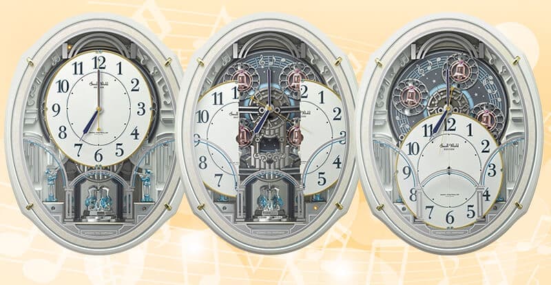 RHYTHM リズム SmallWorld 電波からくり掛け時計 スモールワールド