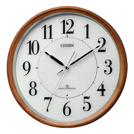 CITIZEN シチズン 高感度電波掛け時計 4MY860-006 茶色