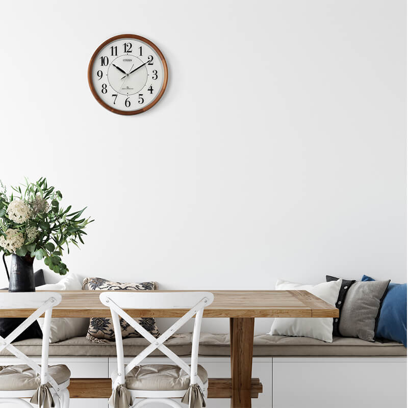 CITIZEN シチズン 高感度電波掛け時計 4MY860-006 茶色