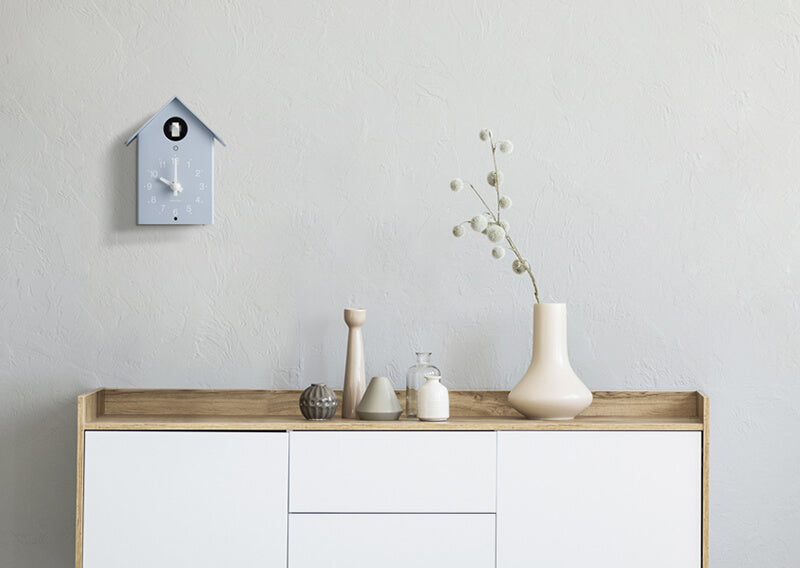 RHYTHM リズム ふいごカッコークロック ミズイロ 掛け置き時計