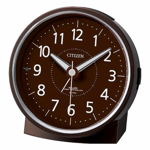 CITIZEN シチズン 夜光 電波 目覚まし時計 エフライトR435 4RL435006 茶メタリック