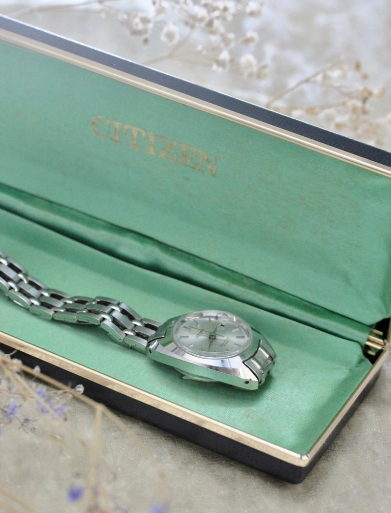 【純正BOX付】CITIZEN 自動巻き シチズン レディース 21石 OH済 1960年代 デイトカレンダー