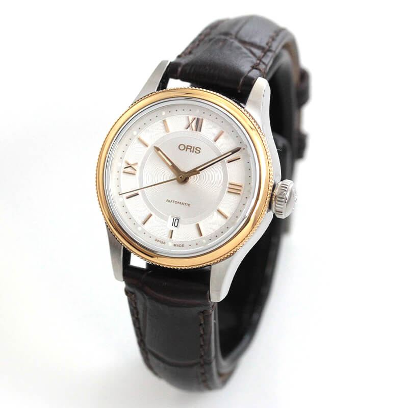 オリス(ORIS)クラシック デイト/28.5mm/レディース/レザーベルト/ゴールドPVD/腕時計/561 7718 4371-07 5 14 32