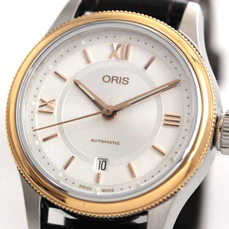 オリス(ORIS)クラシック デイト/28.5mm/レディース/レザーベルト/ゴールドPVD/腕時計/561 7718 4371-07 5 14 32