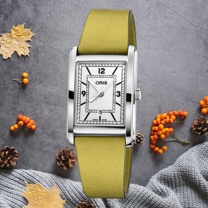 ORIS(オリス) Rectangular(レクタンギュラー)デイト/腕時計 イエロー