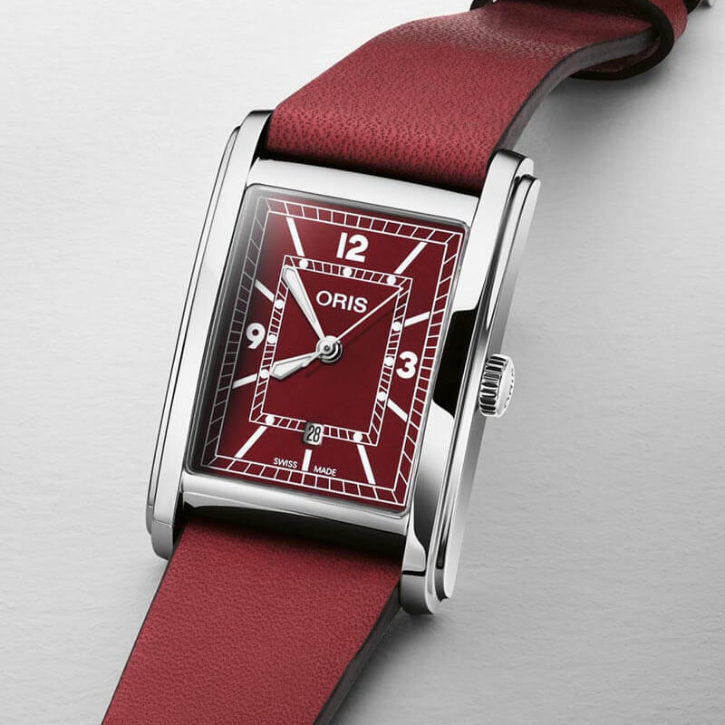 ORIS(オリス) Rectangular(レクタンギュラー)デイト/腕時計 ボルドー 561 7783 4068-07 5 19 18