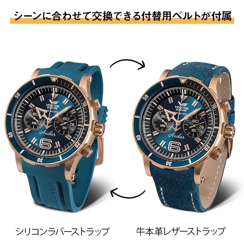 VOSTOK EUROPE(ボストーク・ヨーロッパ)/ANCHAR(アンチャール)/世界限定モデル/クロノグラフ/クォーツ/6S21-510O586/ブロンズケース/腕時計