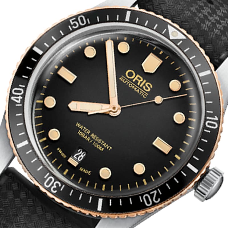 オリス(Oris)ダイバーズ65（Divers Sixty-Five）733.7707.4354 ブラックダイヤル×ラバーベルト 腕時計