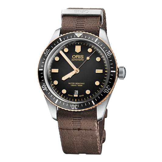 オリス(Oris)ダイバーズ65（Divers Sixty-Five）733.7707.4354 ブラックダイヤル×サテンベルト 腕時計