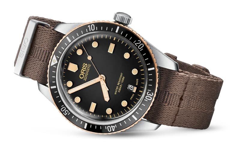 オリス(Oris)ダイバーズ65（Divers Sixty-Five）733.7707.4354 ブラックダイヤル×サテンベルト 腕時計