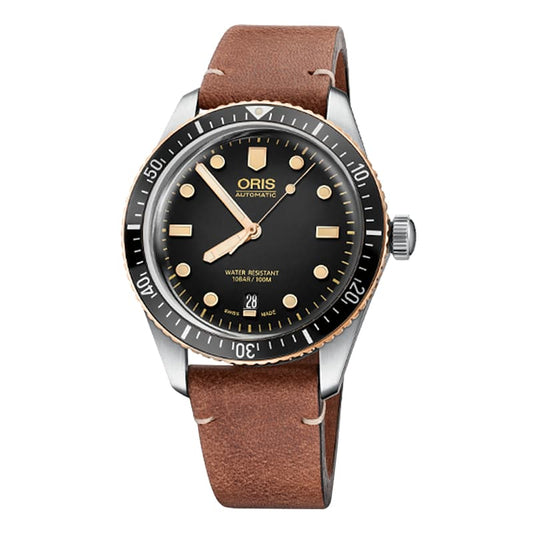  オリス(Oris)ダイバーズ65（Divers Sixty-Five）733.7707.4354 ブラックダイヤル×レザー 腕時計
