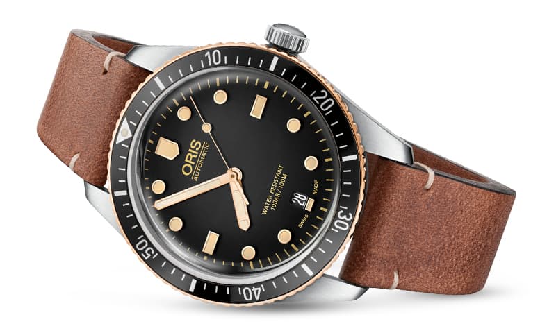  オリス(Oris)ダイバーズ65（Divers Sixty-Five）733.7707.4354 ブラックダイヤル×レザー 腕時計