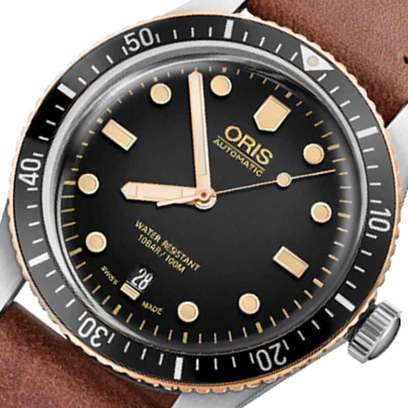  オリス(Oris)ダイバーズ65（Divers Sixty-Five）733.7707.4354 ブラックダイヤル×レザー 腕時計