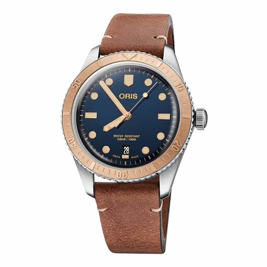 オリス(Oris)ダイバーズ65（Divers Sixty-Five）733 7707 4355-07 5 20 45 ブルーダイヤル×ブロンズ製ベゼル 腕時計