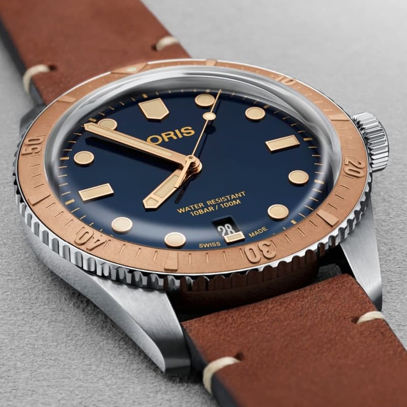 オリス(Oris)ダイバーズ65（Divers Sixty-Five）733 7707 4355-07 5 20 45 ブルーダイヤル×ブロンズ製ベゼル 腕時計