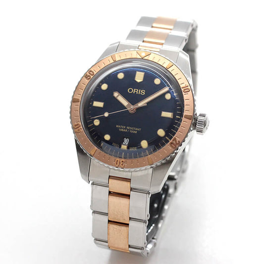 オリス(Oris)ダイバーズ65（Divers Sixty-Five）733 7707 4355-07 8 20 17 ブルーダイヤル×ブロンズ製ベゼル 腕時計