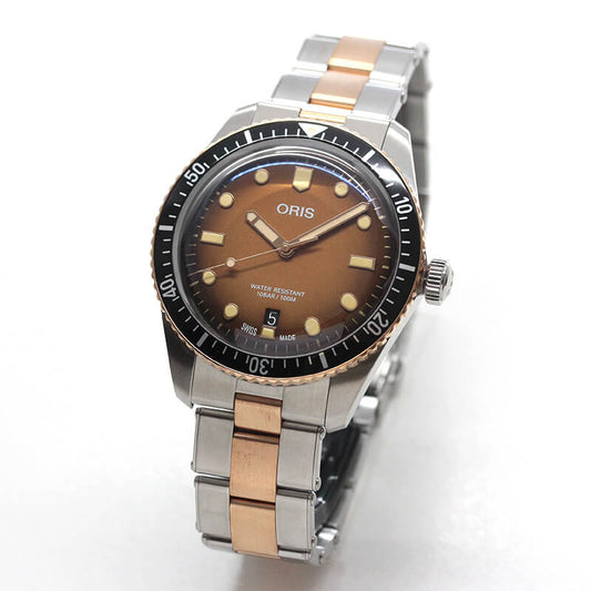 オリス(Oris)ダイバーズ65（Divers Sixty-Five）733 7707 4356-07 8 20 17 ブラウングラデーションダイアル 腕時計 メタルブレスレット