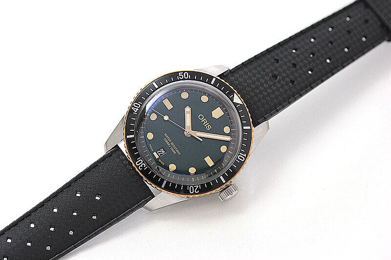 オリス(Oris)ダイバーズ65（Divers Sixty-Five）733.7707.4357 グリーンダイヤル×ラバーベルト 腕時計