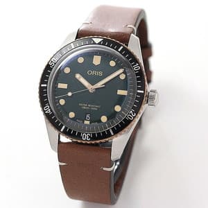 オリス(Oris)ダイバーズ65（Divers Sixty-Five）733.7707.4357 グリーンダイヤル×レザー 腕時計