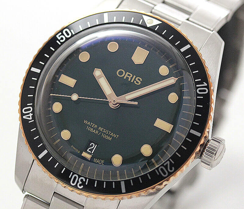 オリス(Oris)ダイバーズ65（Divers Sixty-Five）733.7707.4357 グリーンダイヤル×ステン 腕時計