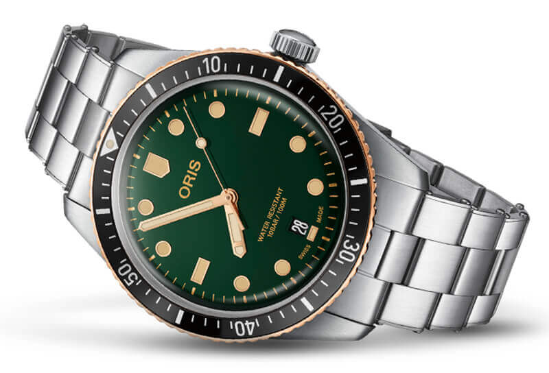 オリス(Oris)ダイバーズ65（Divers Sixty-Five）733.7707.4357 グリーンダイヤル×ステン 腕時計