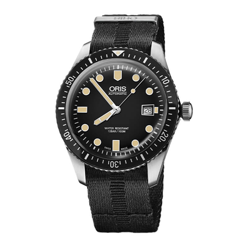 オリス(Oris)ダイバーズ65（Divers Sixty-Five）733.7720.4054 ブラックダイヤル×サテン 腕時計