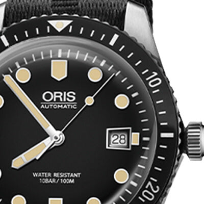 オリス(Oris)ダイバーズ65（Divers Sixty-Five）733.7720.4054 ブラックダイヤル×サテン 腕時計