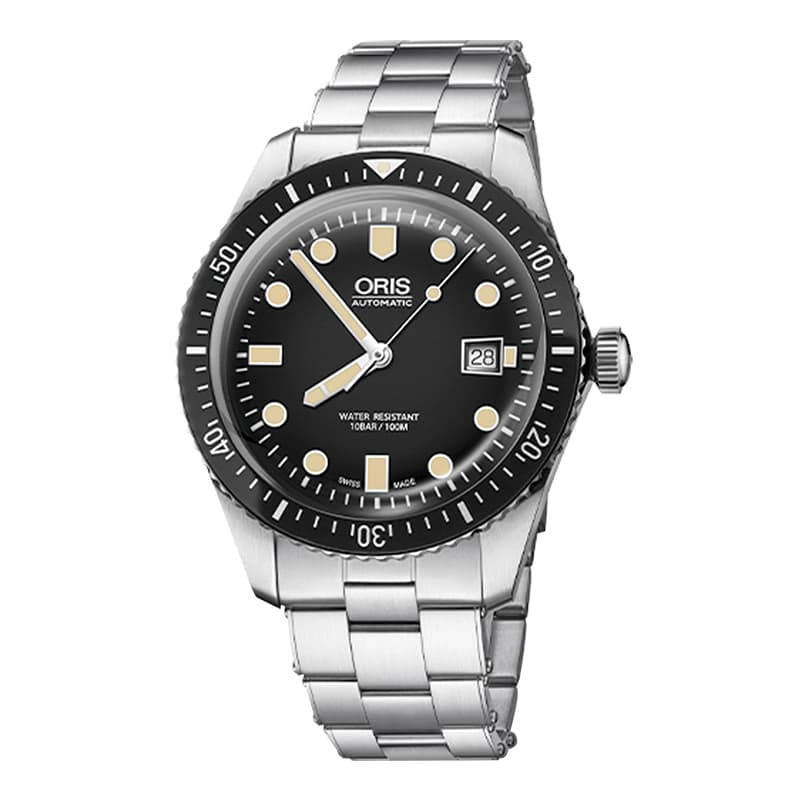 オリス(Oris)ダイバーズ65（Divers Sixty-Five）733 7720 4054 ブラック×メタルブレス 腕時計