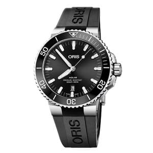 オリス/Oris/ダイビング/AQUIS(アクイス) デイト/ブラック文字盤/ラバーベルト/ 733 7730 4134-07 4 24 64EB 腕時計