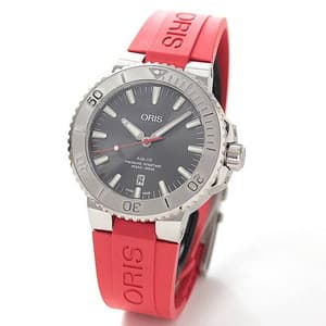 オリス/Oris/ダイビング/AQUIS(アクイス) デイト/レリーフ レッドカラー 腕時計 733 7730 4153-07 4 24 66EB