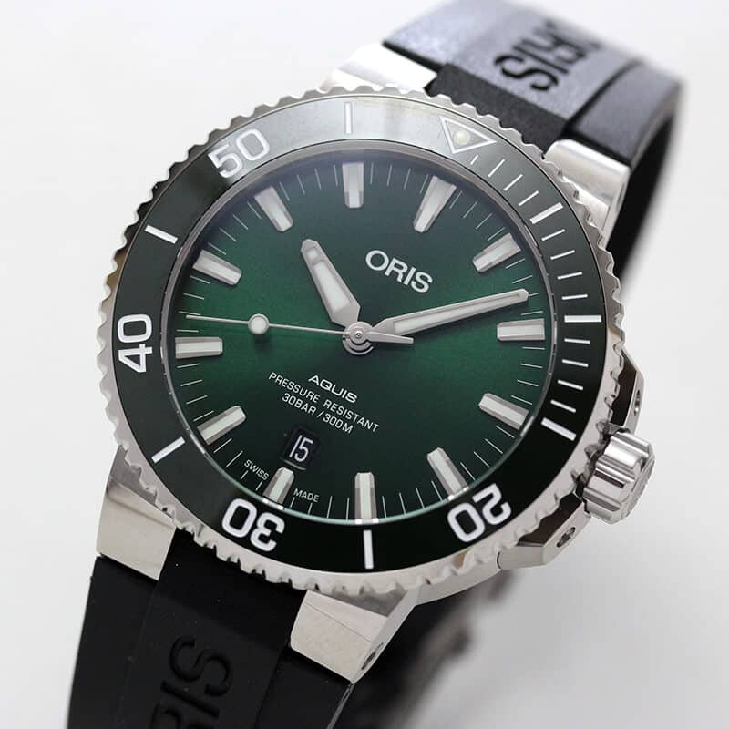 オリス/Oris/ダイビング/AQUIS(アクイス) デイト/ブラック/ラバーベルト/733 7730 4157-07 4 24 64EB  腕時計