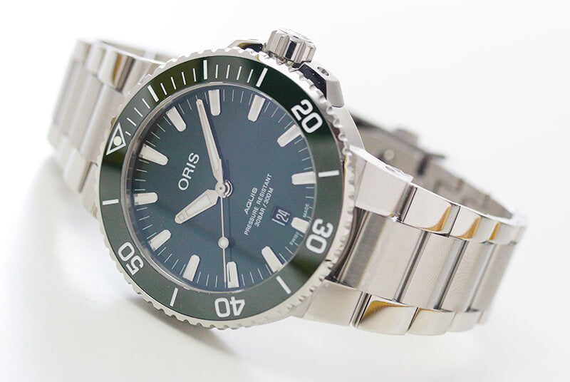 オリス/Oris/ダイビング/AQUIS(アクイス) デイト/グリーン/733 7730 4157-07 8 24 05PEB  腕時計