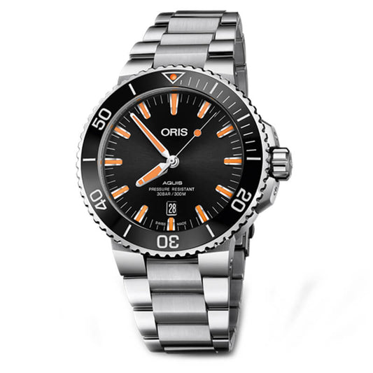 オリス/Oris/ダイビング/AQUIS(アクイス) デイト/ブラック/ステンレスベルト/733 7730 4159-07 8 24 05PEB  腕時計
