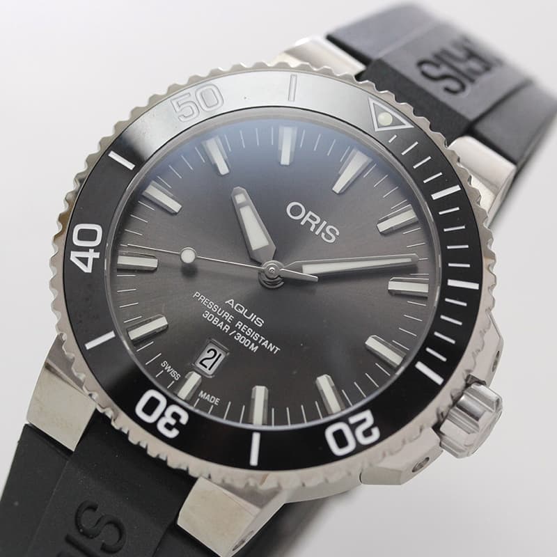 オリス/Oris/ダイビング/AQUIS(アクイス)/チタニウム デイト 733 7730 7153-07 4 24 64TEB 腕時計