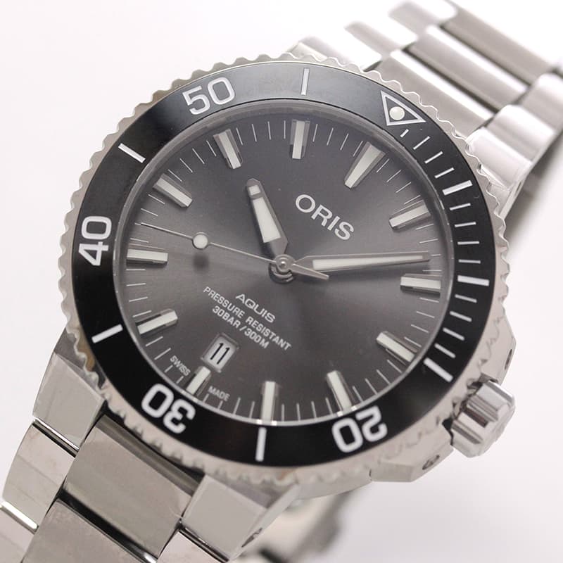 オリス/Oris/ダイビング/AQUIS(アクイス)/チタニウム デイト  733 7730 7153-07 8 24 15PEB 腕時計