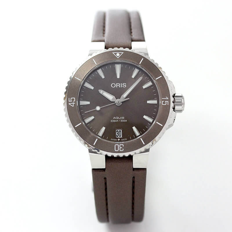 オリス/Oris/ダイビング/AQUIS(アクイス) デイト/ブラウン/テキスタイルストラップ/733 7731 4156-07 3 18 01FC 36.5mm 腕時計