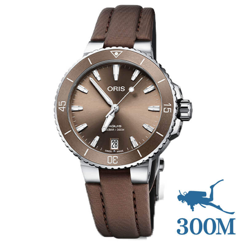 オリス/Oris/ダイビング/AQUIS(アクイス) デイト/ブラウン/テキスタイルストラップ/733 7731 4156-07 3 18 01FC 36.5mm 腕時計