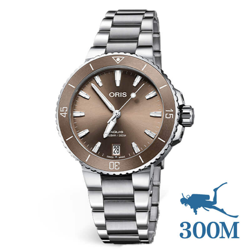 オリス/Oris/ダイビング/AQUIS(アクイス) デイト/ブラウン/メタルバンド/733 7731 4156-07 8 18 05P 36.5mm 腕時計