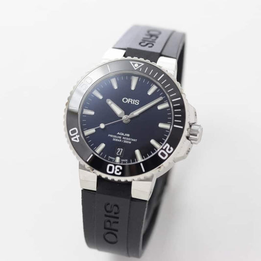 オリス/Oris/ダイビング/AQUIS(アクイス) デイト/ブルー /ラバーベルト/733 7732 4135-07 4 21 64FC 39.5mm 腕時計