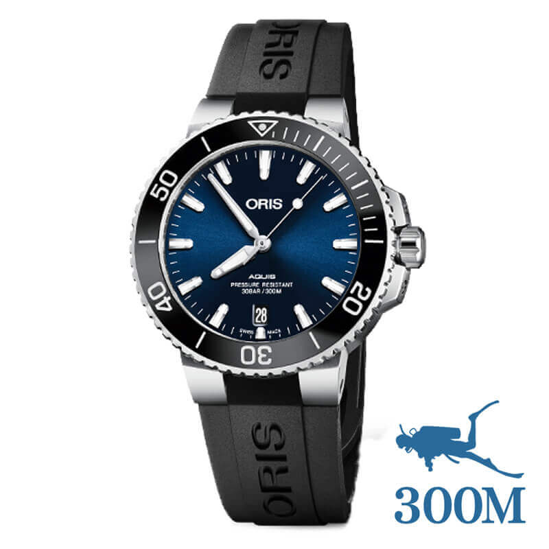 オリス/Oris/ダイビング/AQUIS(アクイス) デイト/ブルー /ラバーベルト/733 7732 4135-07 4 21 64FC 39.5mm 腕時計
