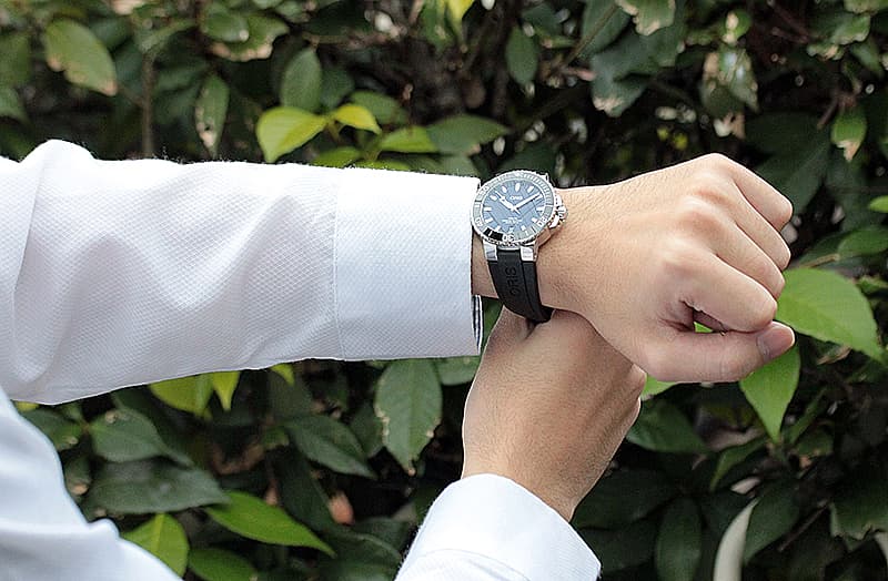 オリス/Oris/ダイビング/AQUIS(アクイス) デイト/ブルー /ラバーベルト/733 7732 4135-07 4 21 64FC 39.5mm 腕時計