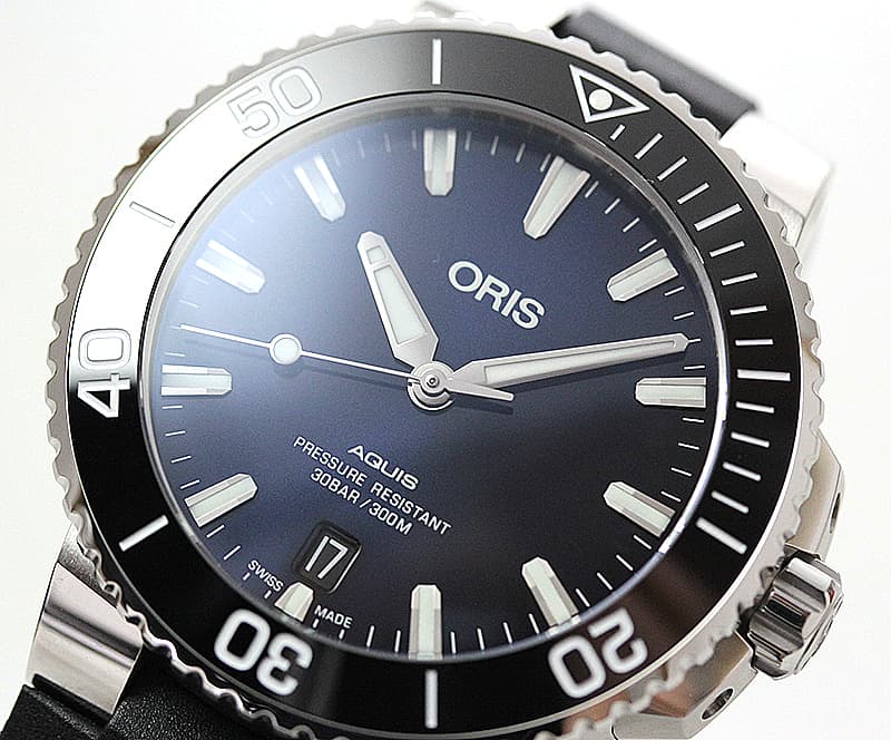 オリス/Oris/ダイビング/AQUIS(アクイス) デイト/ブルー /ラバーベルト/733 7732 4135-07 4 21 64FC 39.5mm 腕時計