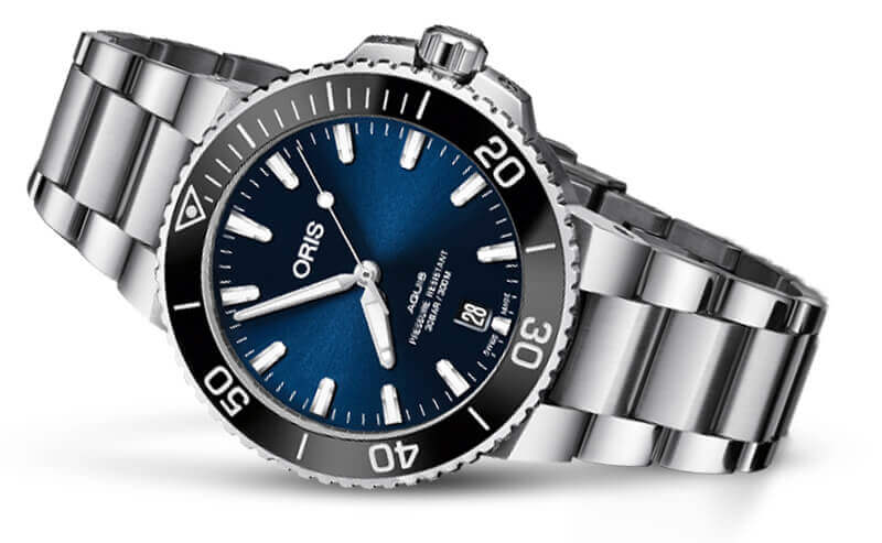 オリス/Oris/ダイビング/AQUIS(アクイス) デイト/ブルー/メタルベルト/733 7732 4134-07 8 21 05PEB  39.5mm 腕時計
