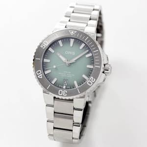 オリス/Oris/ダイビング/AQUIS(アクイス) デイト/グリーン/メタルベルト/733 7732 4137-07 8 21 05PEB 39.5mm 腕時計