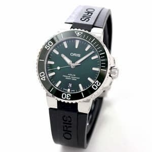 オリス/Oris/ダイビング/AQUIS(アクイス) デイト/グリーン/ラバーベルト/733 7732 4157-07 4 21 64FC 39.5mm 腕時計