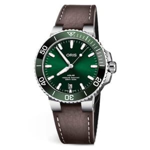 オリス/Oris/ダイビング/AQUIS(アクイス) デイト/グリーン/革ベルト/733 7732 4157-07 5 21 10FC / 39.5mm 腕時計