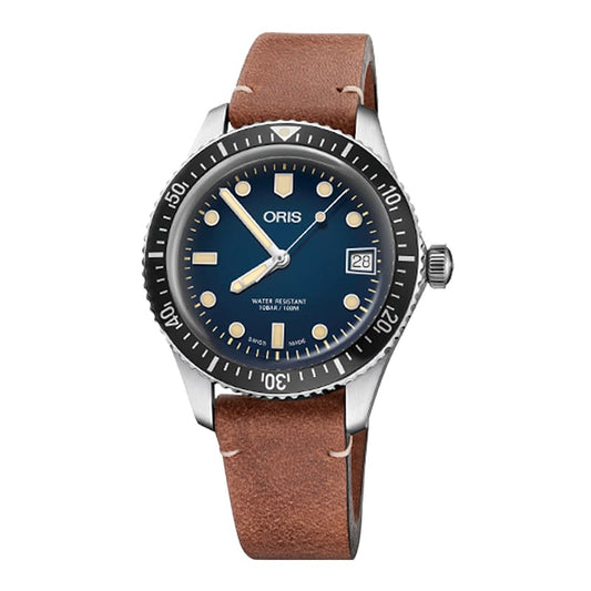 オリス(Oris)ダイバーズ65（Divers Sixty-Five）733.7747.4055 ブルーダイヤル×レザーベルト 腕時計